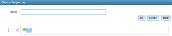 Choice Properties dialog Choice Properties dialog